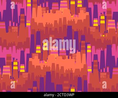 Big industrial pattern seamless. Large works pollution background. manufactured texture Stock Vector