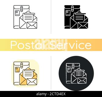 Postbox chalk white icon Stock Vector