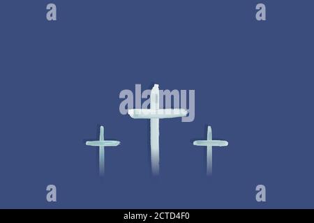Christian worship and praise. Crosses in watercolor style. Stock Vector