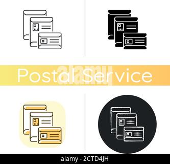 Envelopes chalk white icon Stock Vector