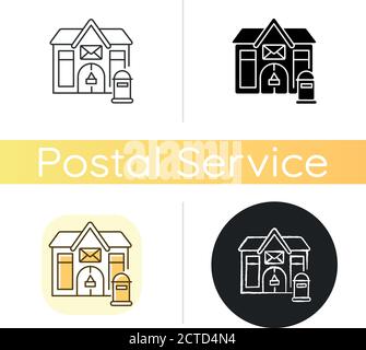 Post office chalk white icon Stock Vector