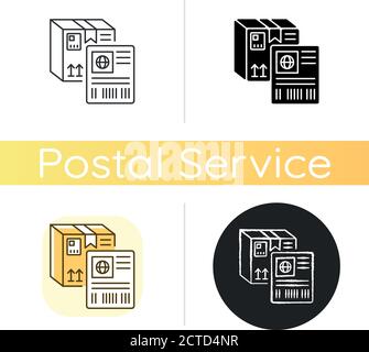 Shipping label chalk white icon Stock Vector