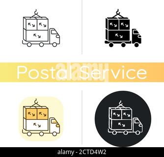 Oversized cargo chalk white icon Stock Vector