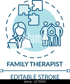 Family therapist concept icon Stock Vector