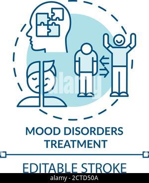 Mood disorders treatment concept icon Stock Vector