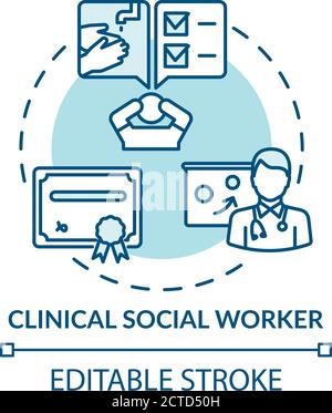 Clinical social worker concept icon Stock Vector