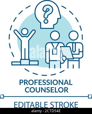 Professional counselor concept icon Stock Vector