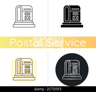 Parcel post chalk white icon Stock Vector