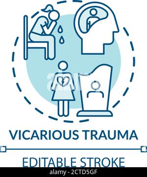 Vicarious trauma concept icon Stock Vector