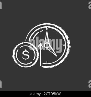 Numismatic value chalk white icon on black background Stock Vector