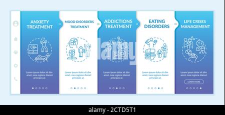 Psychotherapy tasks onboarding vector template Stock Vector