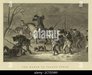 The march to Valley Forge., still image, Conjectural works, 1877, Darley, Felix Octavius Carr (1822-1888 Stock Photo