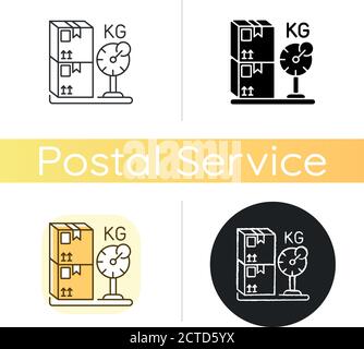 Cargo weight chalk white icon Stock Vector