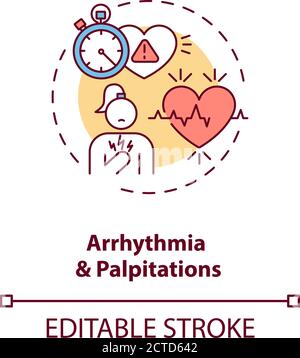 Arrhythmia and palpitations concept icon Stock Vector