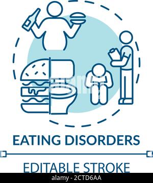 Eating disorders concept icon Stock Vector