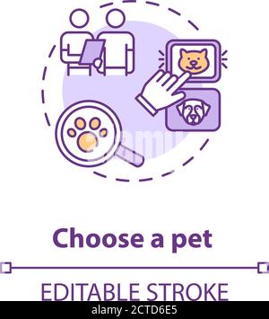 Choose a pet concept icon Stock Vector