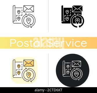 Change address chalk white icon Stock Vector
