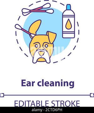 Ear cleaning concept icon Stock Vector