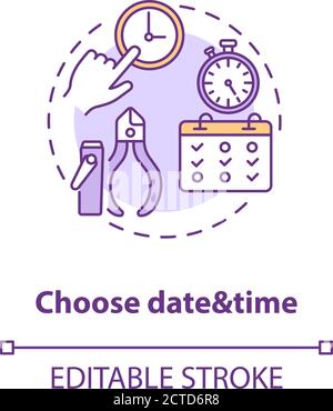 Choose date and time concept icon Stock Vector