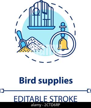 Bird supplies concept icon Stock Vector