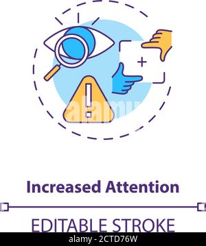 Increased attention concept icon Stock Vector