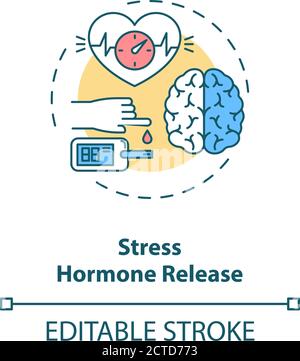 Stress hormone release concept icon Stock Vector