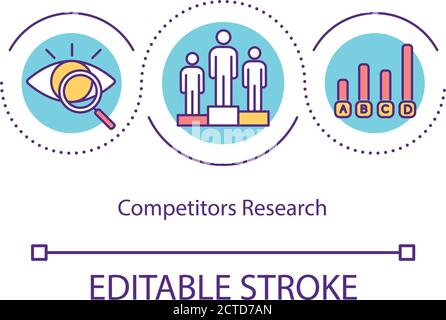 Compertitors research concept icon Stock Vector