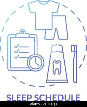 Sleep schedule blue gradient concept icon Stock Vector