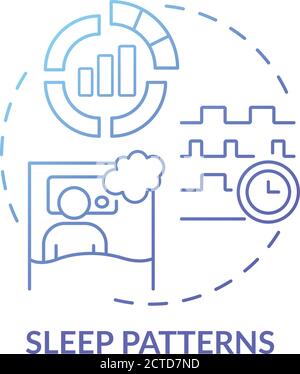Sleep patterns blue gradient concept icon Stock Vector