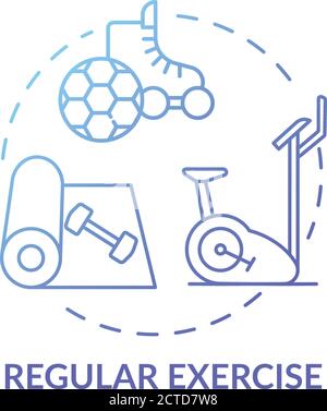 Regular exercise blue gradient concept icon Stock Vector