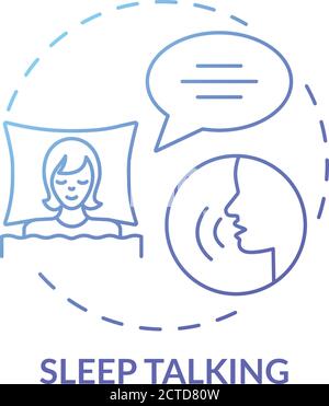 Sleeptalking blue gradient concept icon Stock Vector