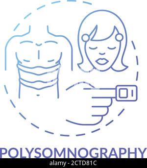 Polysomnography blue gradient concept icon Stock Vector
