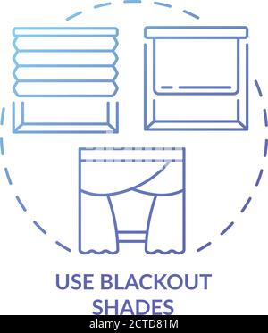Use blackout shades blue gradient concept icon Stock Vector