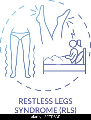 Restless legs syndrome blue gradient concept icon Stock Vector