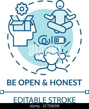 Be open and honest concept icon Stock Vector