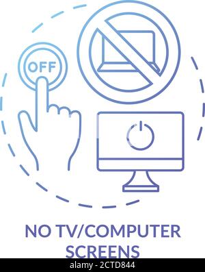 No TV and computer screen blue gradient concept icon Stock Vector
