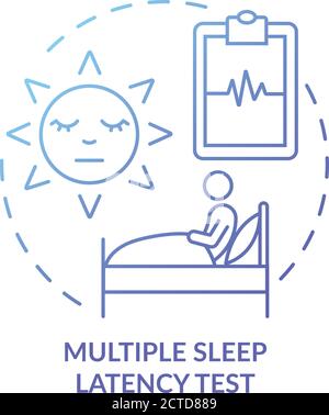 Multiple sleep latency test blue gradient concept icon Stock Vector