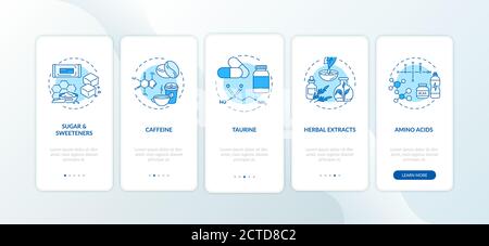Energetics components onboarding mobile app page screen with concepts Stock Vector