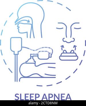 Sleep apnea blue gradient concept icon Stock Vector