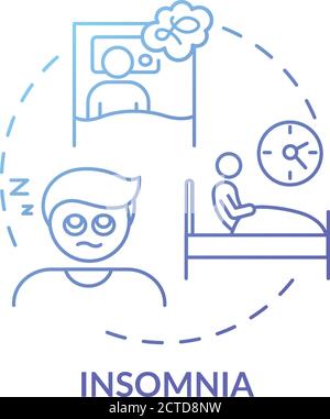 Insomnia blue gradient concept icon Stock Vector