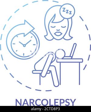 Narcolepsy blue gradient concept icon Stock Vector