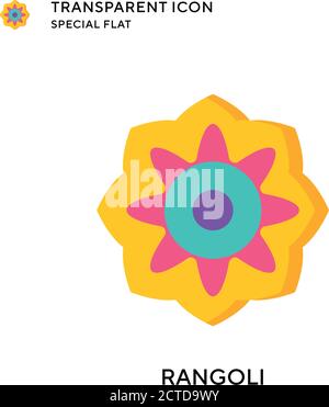 Rangoli vector icon. Flat style illustration. EPS 10 vector. Stock Vector