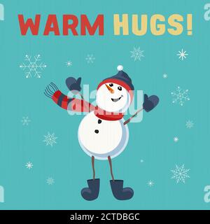 Hand drawn fancy snownam winter season vector Stock Vector