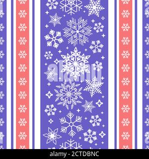 Seamless ribbon with Christmas snowflake pattern Stock Vector