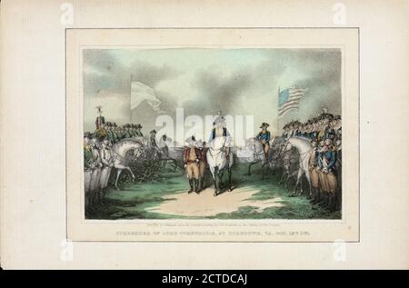 Surrender of Lord Cornwallis, at Yorktown, Va. October 19th, 1781., still image, Prints, 1880, Hinman, David C., Trumbull, John (1756-1843 Stock Photo