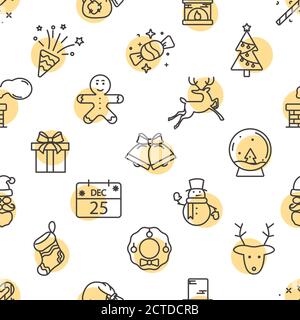 Black and white new year seamless pattern Stock Vector