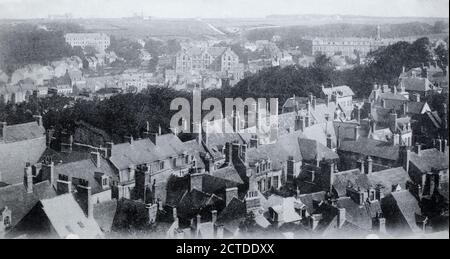 A historical view of Boulogne, Pas-de-Calais, France, taken from a postcard c.1904. Stock Photo