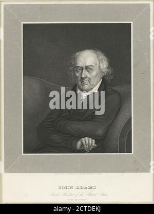 John Adams, second president of the United States (at the age of ninety)., still image, Prints, 1825, Stuart, Gilbert (1755-1828), Gimbrede, Thomas (1781-1832 Stock Photo