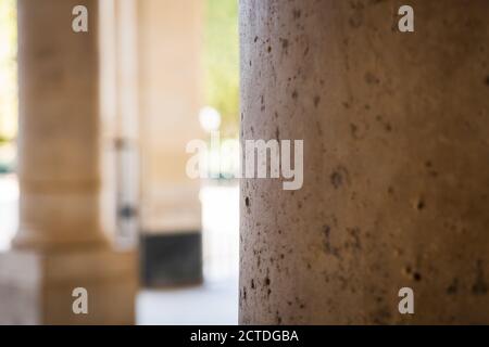 Close-up on an antique pillar in the streets of Paris, France Stock Photo