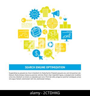 SEO services banner with place for text Stock Vector